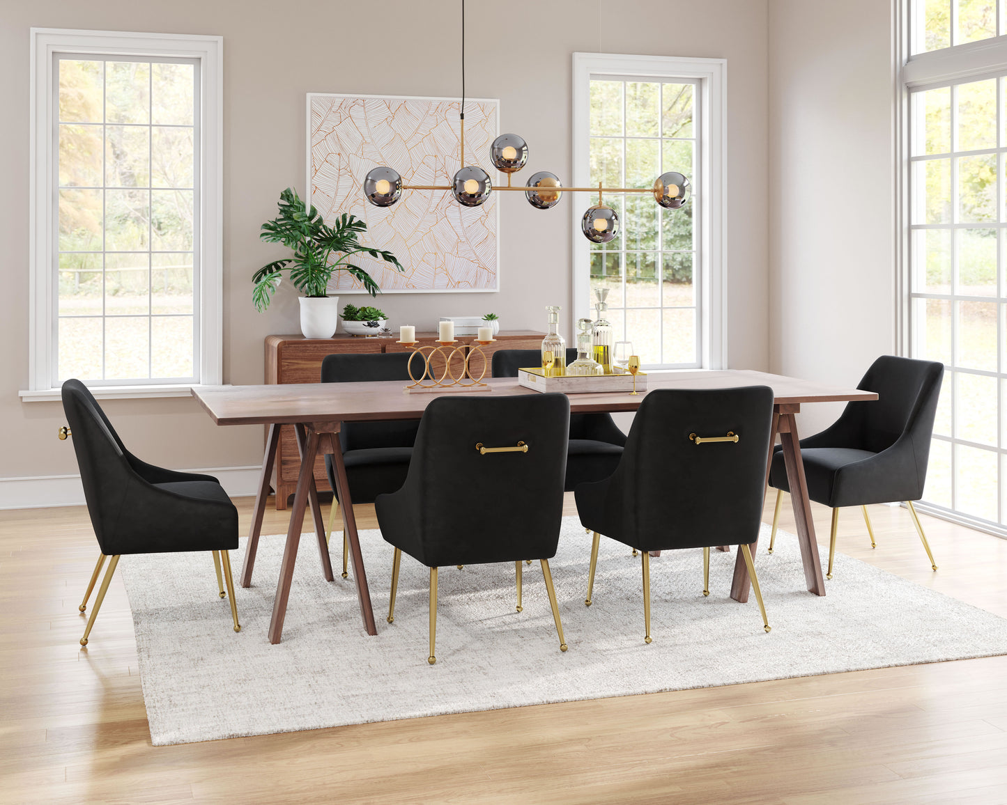 Maxine Dining Chair Black & Gold (Set of 1)