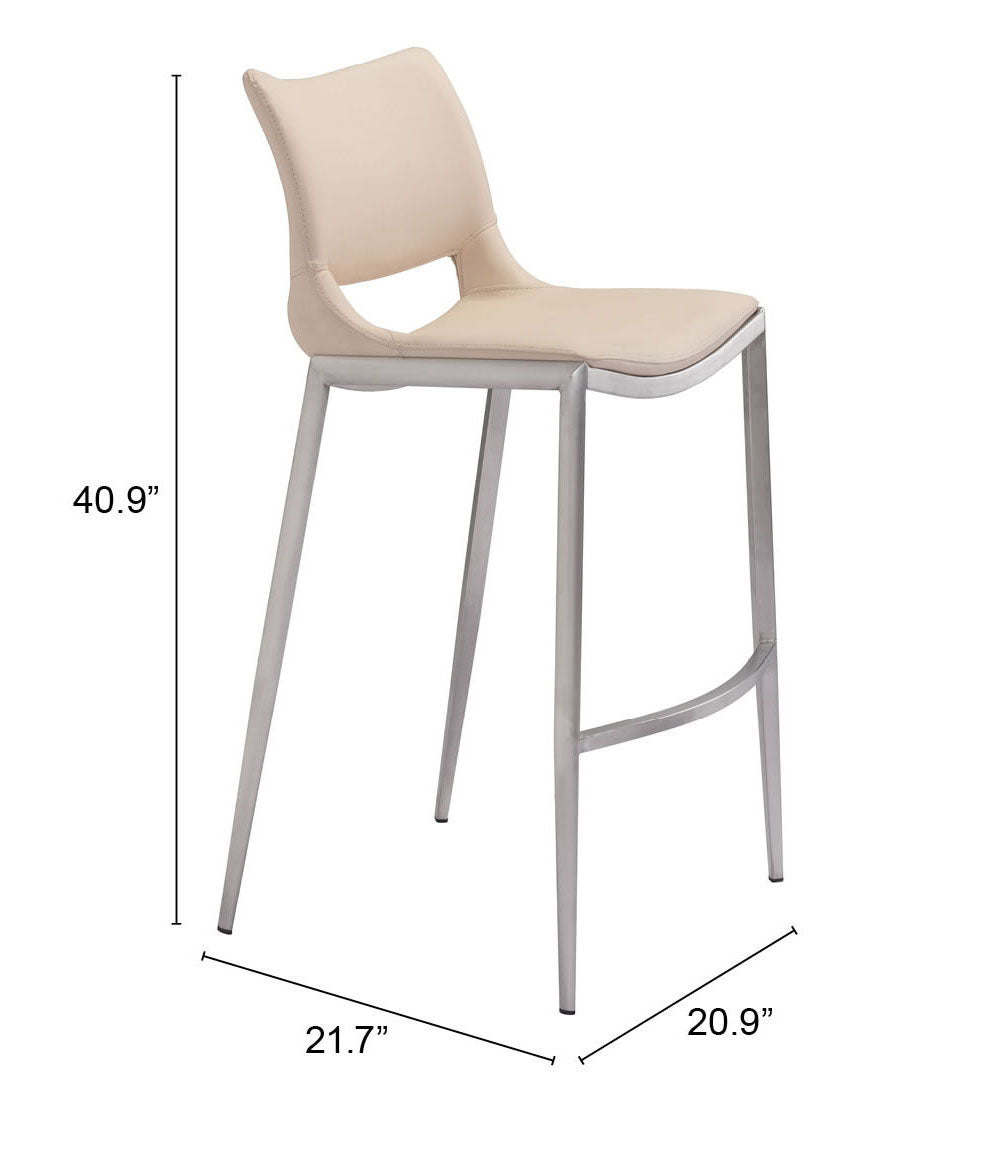 Ace Barstool Light Pink & Silver (Set of 2)