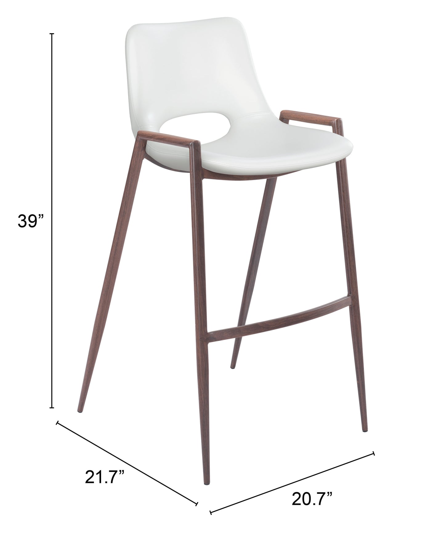 Desi Barstool White & Walnut (Set of 2)