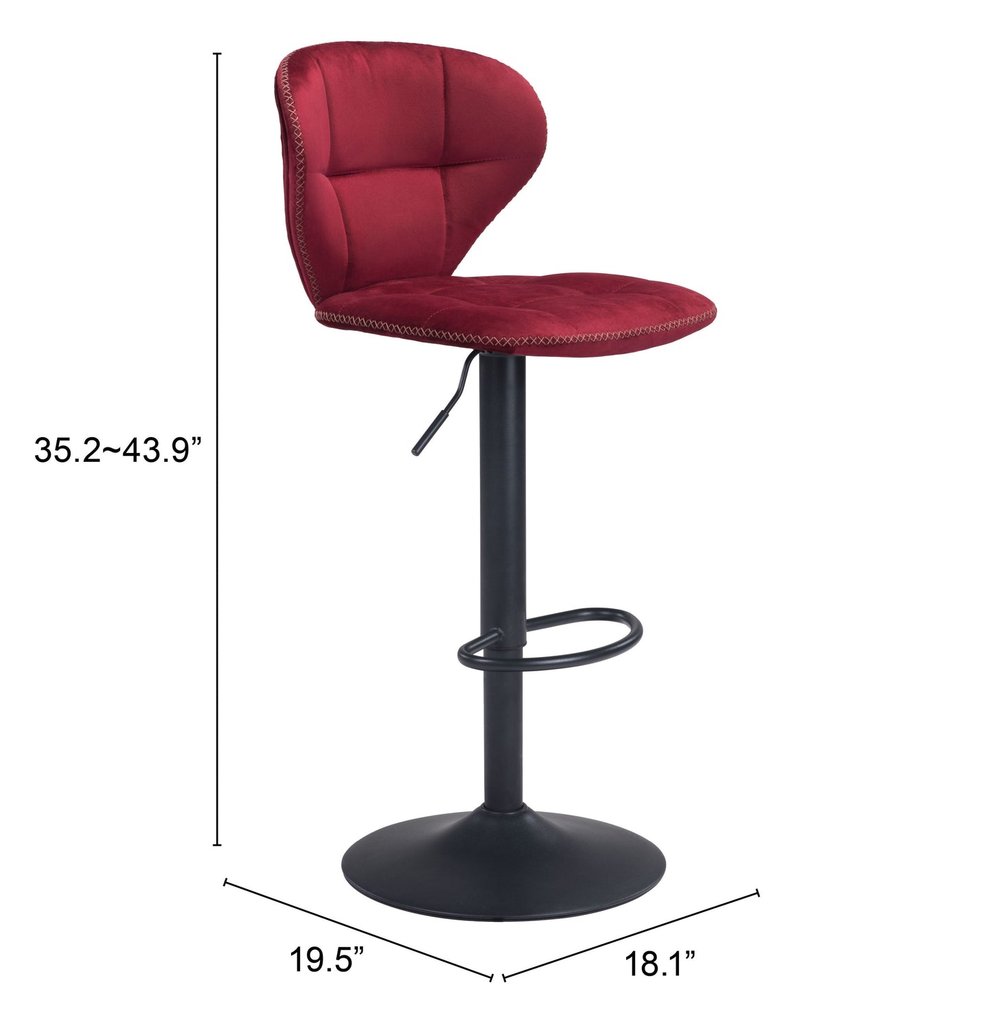 Salem Barstool Red (Set of 1)