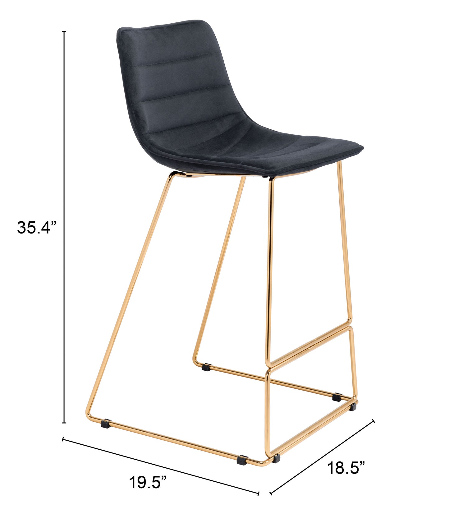 Adele Barstool Black & Gold (Set of 2)