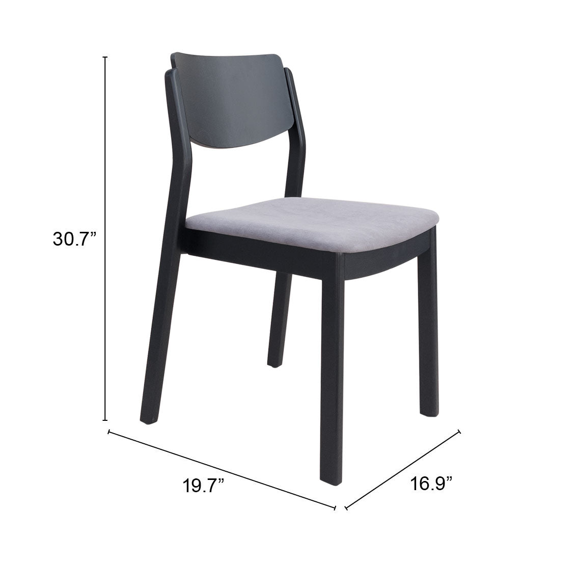 Desdamona Dining Chair Light Gray & Black (Set of 2)