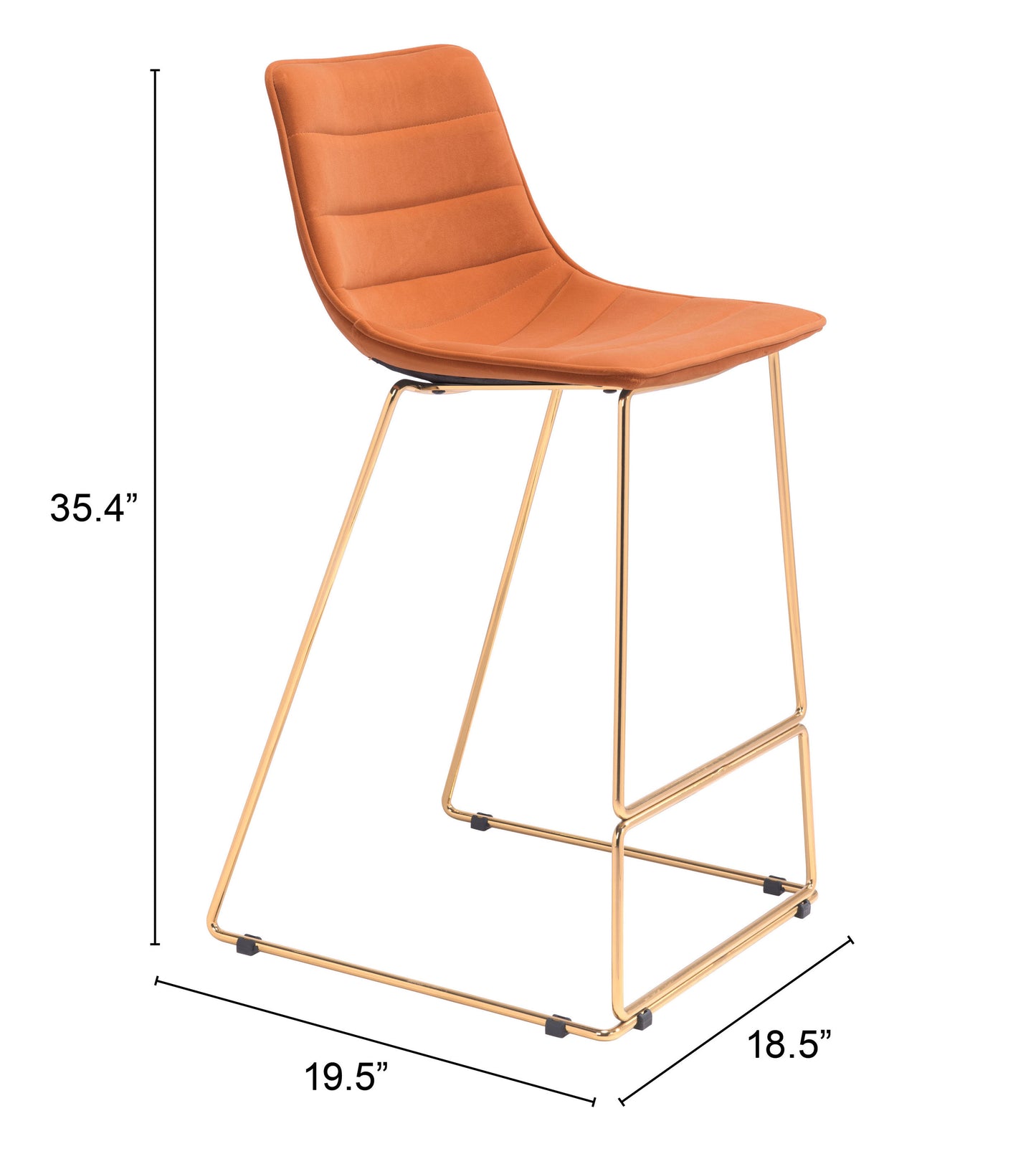 Adele Barstool Orange & Gold (Set of 2)