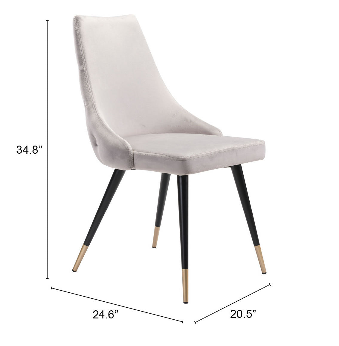 Piccolo Dining Chair Gray (Set of 2)
