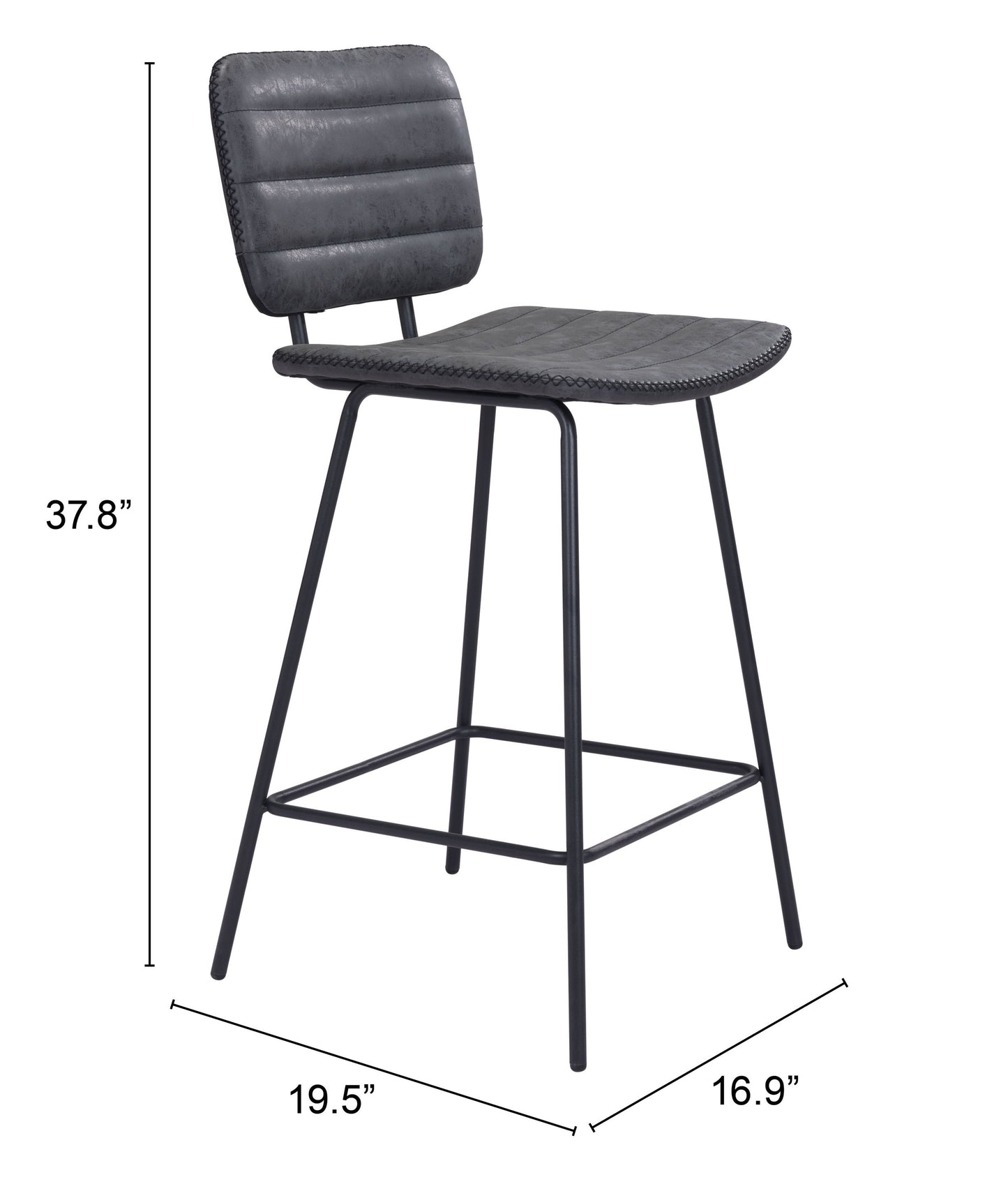 Boston Counter Stool Vintage Black (Set of 2)