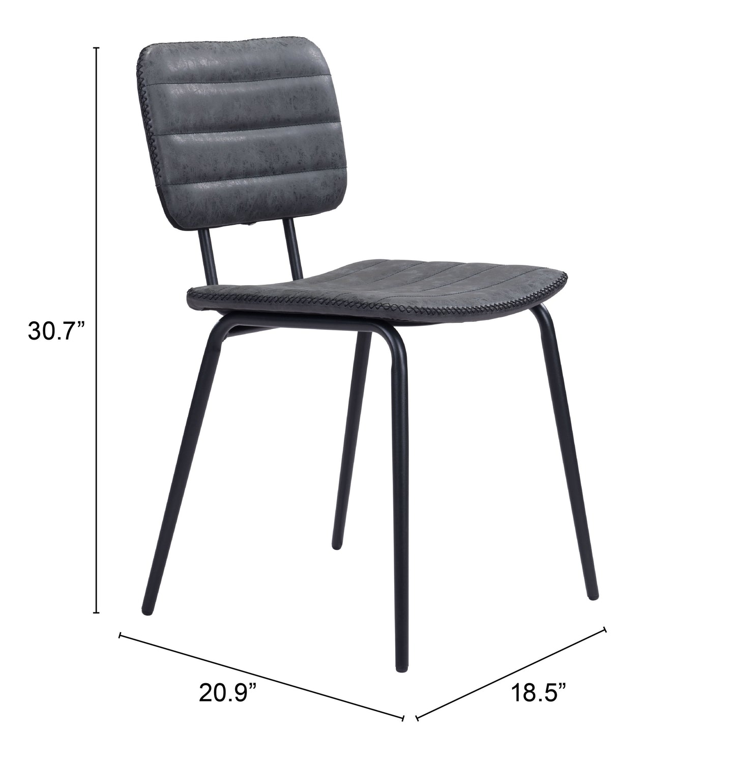 Boston Dining Chair Vintage Black (Set of 2)