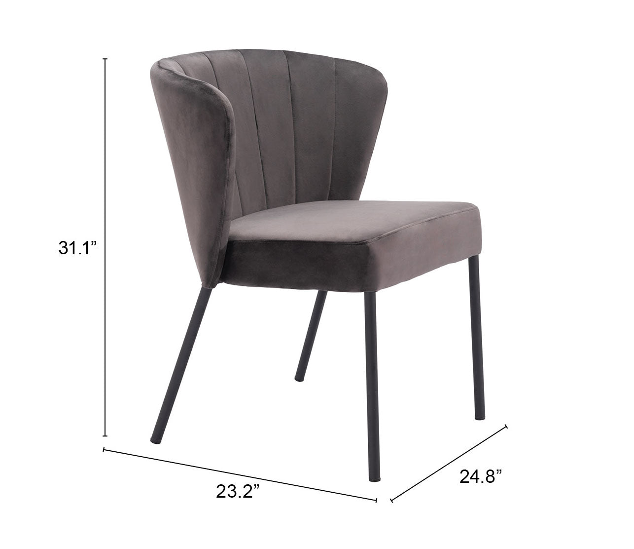 Aimee Dining Chair Gray (Set of 2)