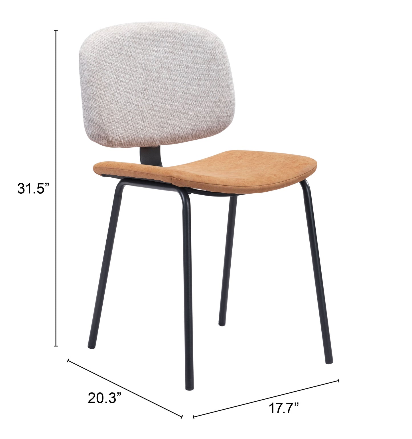 Worcester Dining Chair Beige & Brown (Set of 2)