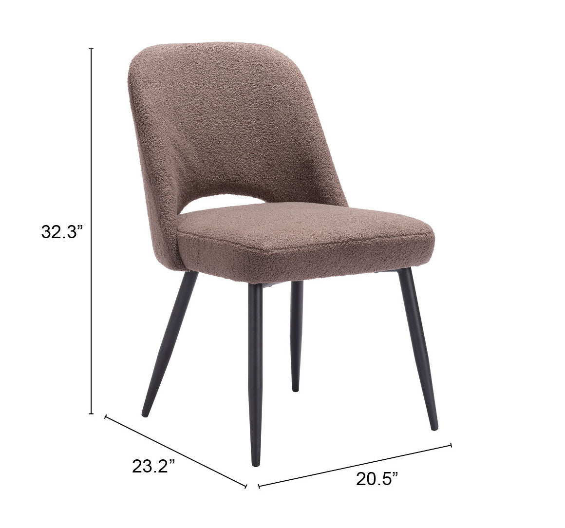 Teddy Dining Chair Brown (Set of 2)