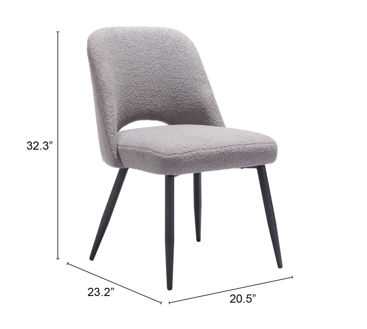 Teddy Dining Chair Gray (Set of 2)