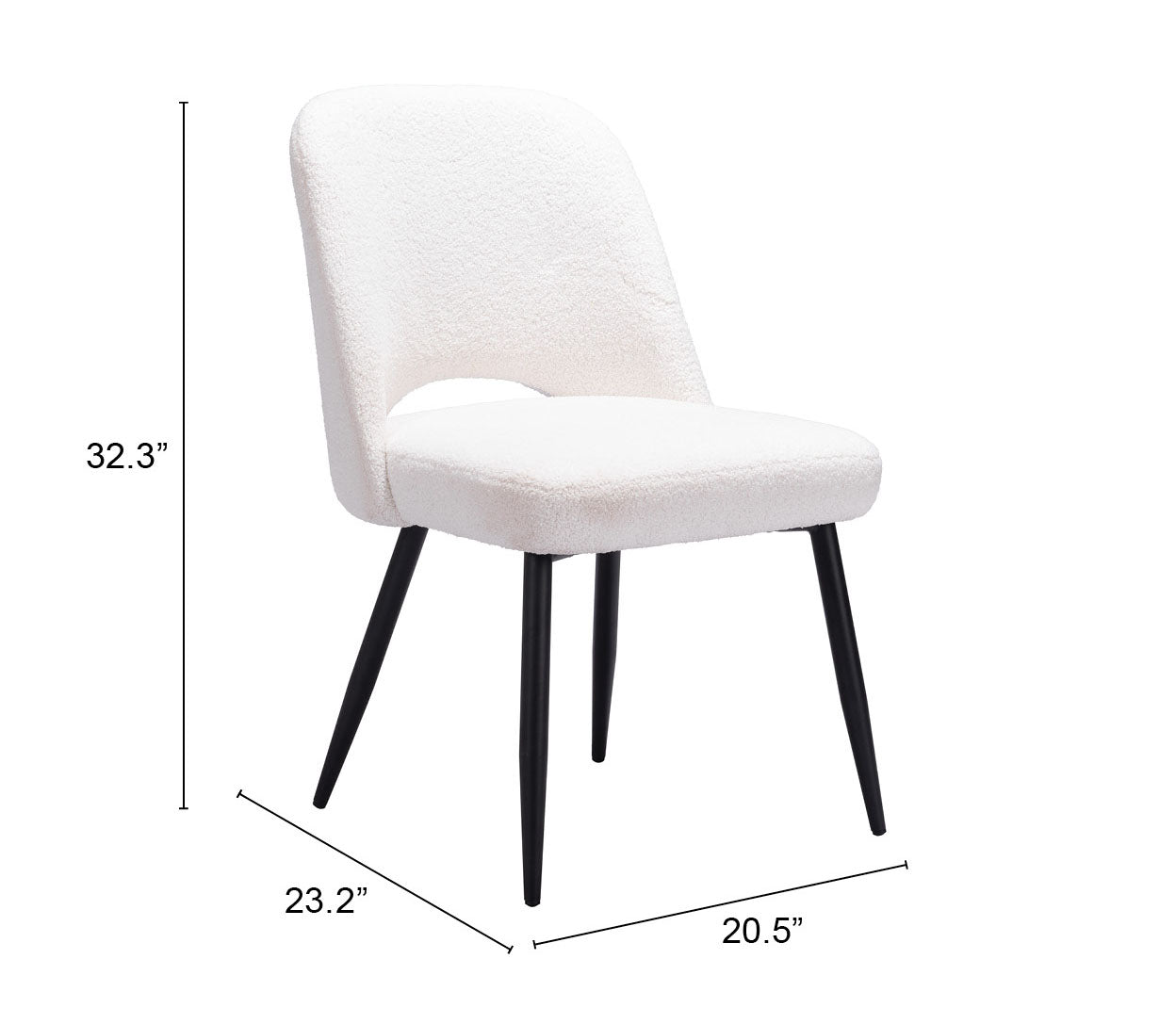 Teddy Dining Chair Ivory (Set of 2)