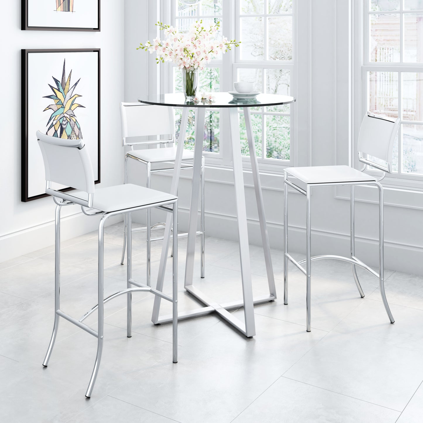 Soar Barstool White (Set of 2)
