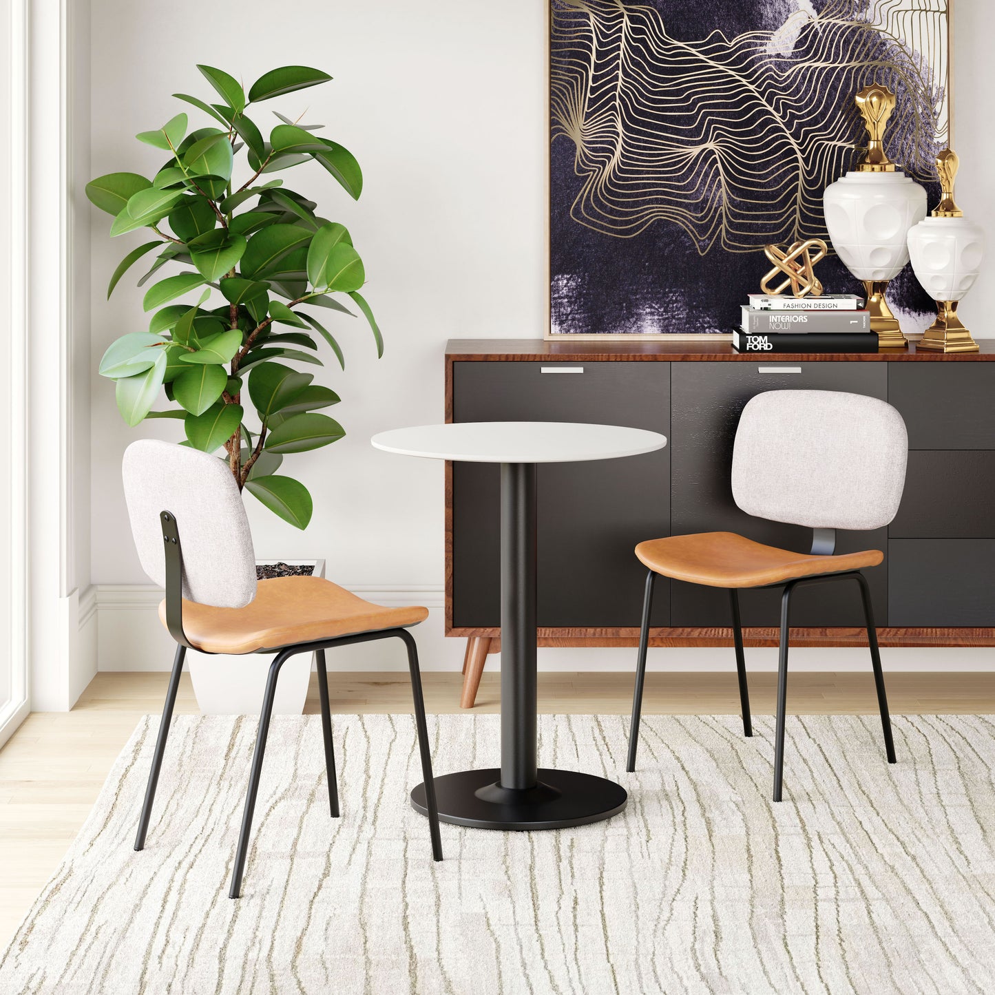 Worcester Dining Chair Beige & Brown (Set of 2)
