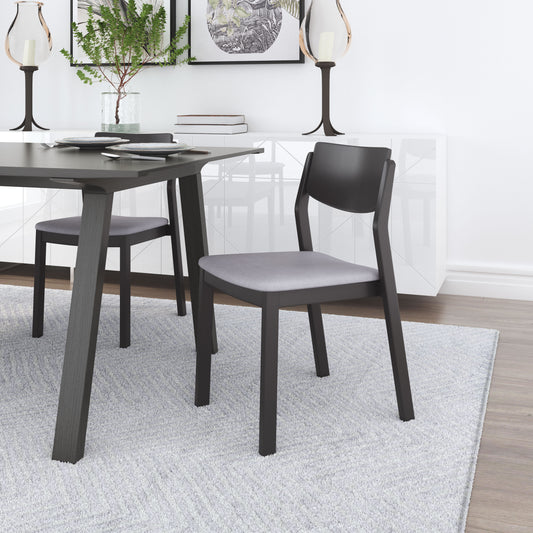 Desdamona Dining Chair Light Gray & Black (Set of 2)