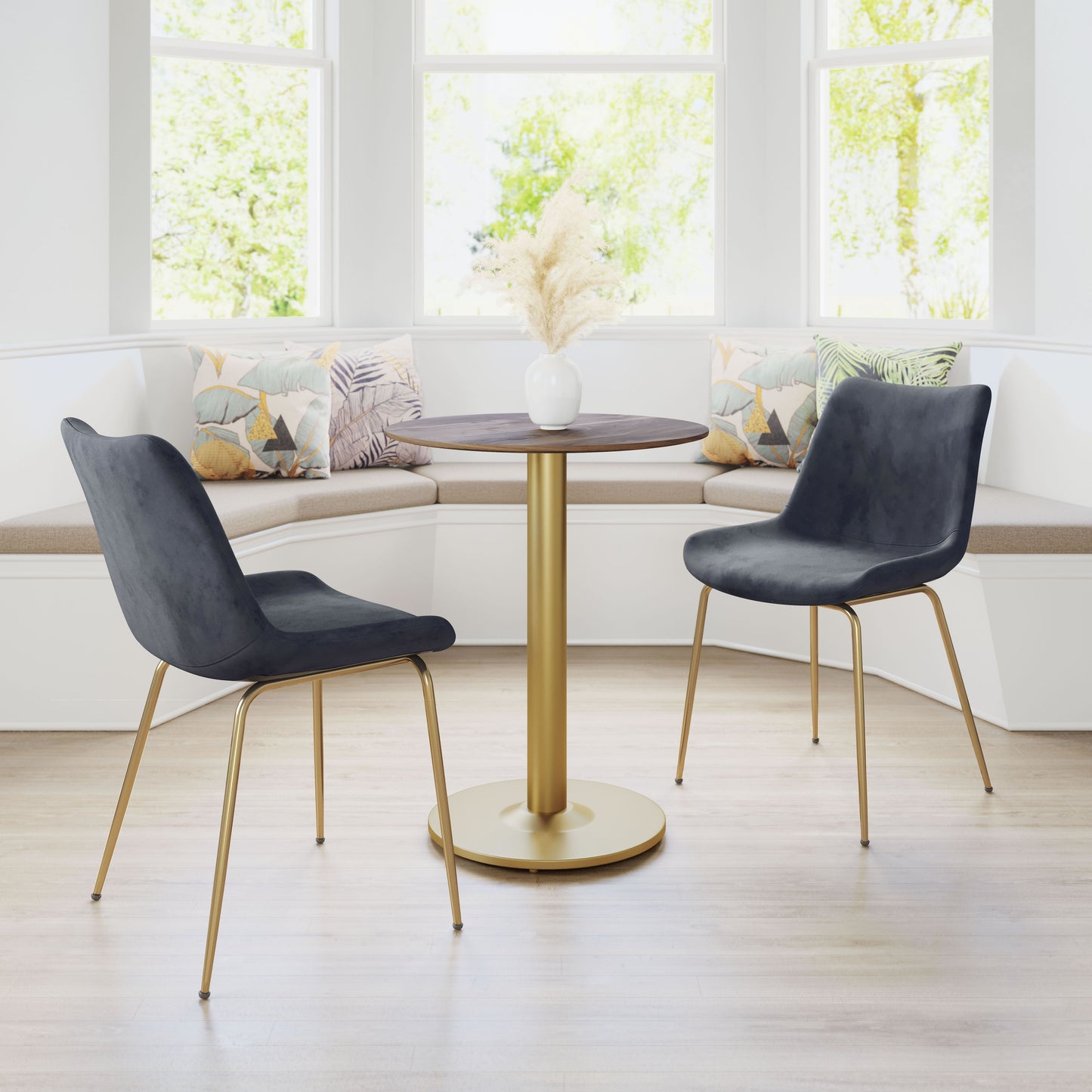 Tony Dining Chair Black & Gold (Set of 2)