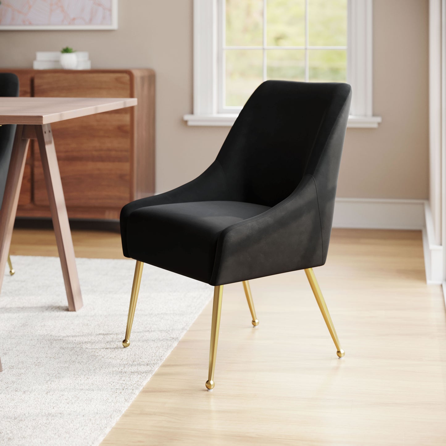 Maxine Dining Chair Black & Gold (Set of 1)