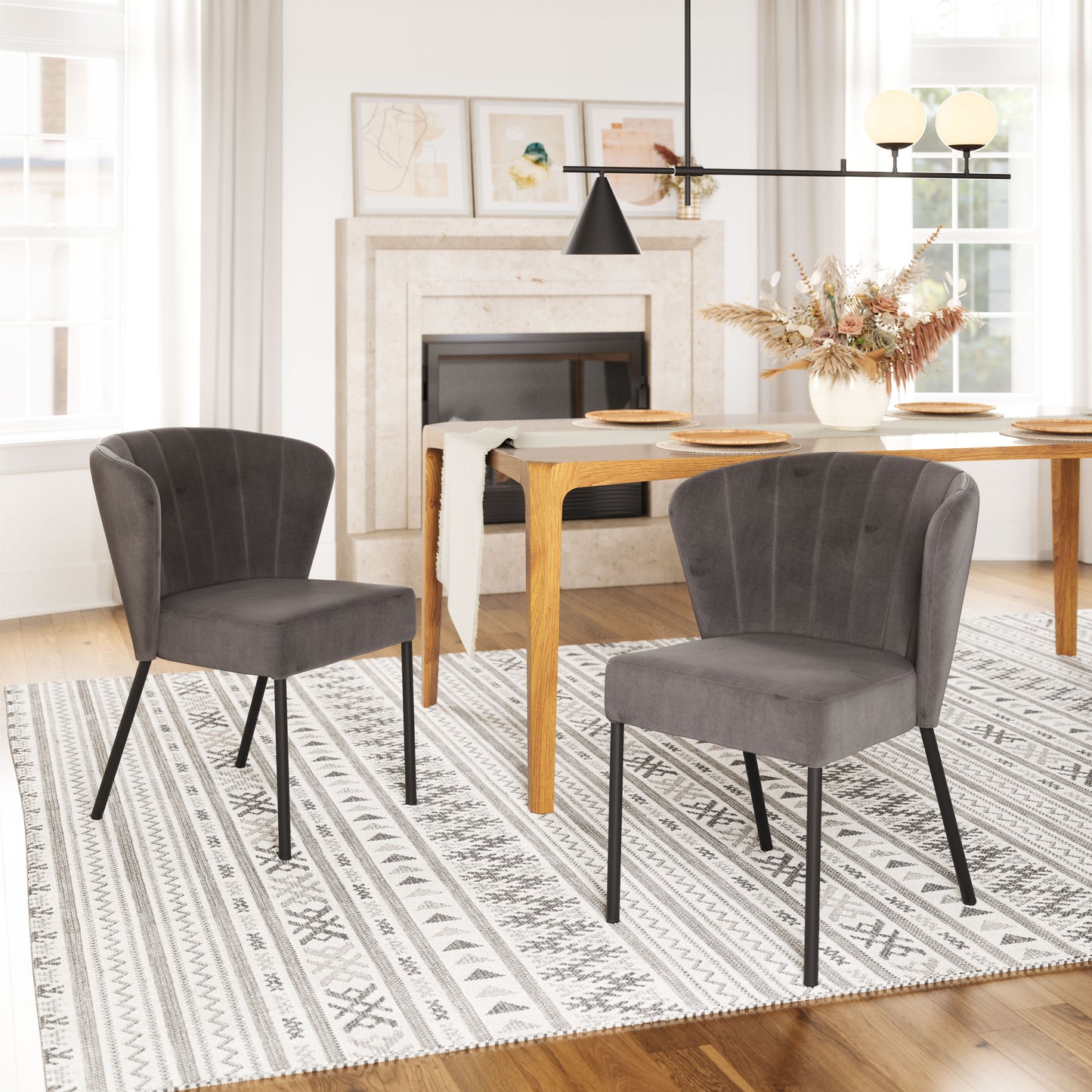 Aimee Dining Chair Gray (Set of 2)