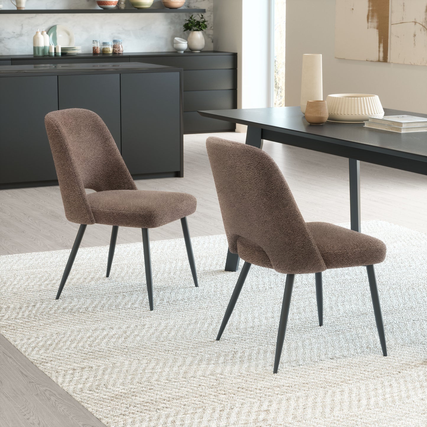 Teddy Dining Chair Brown (Set of 2)