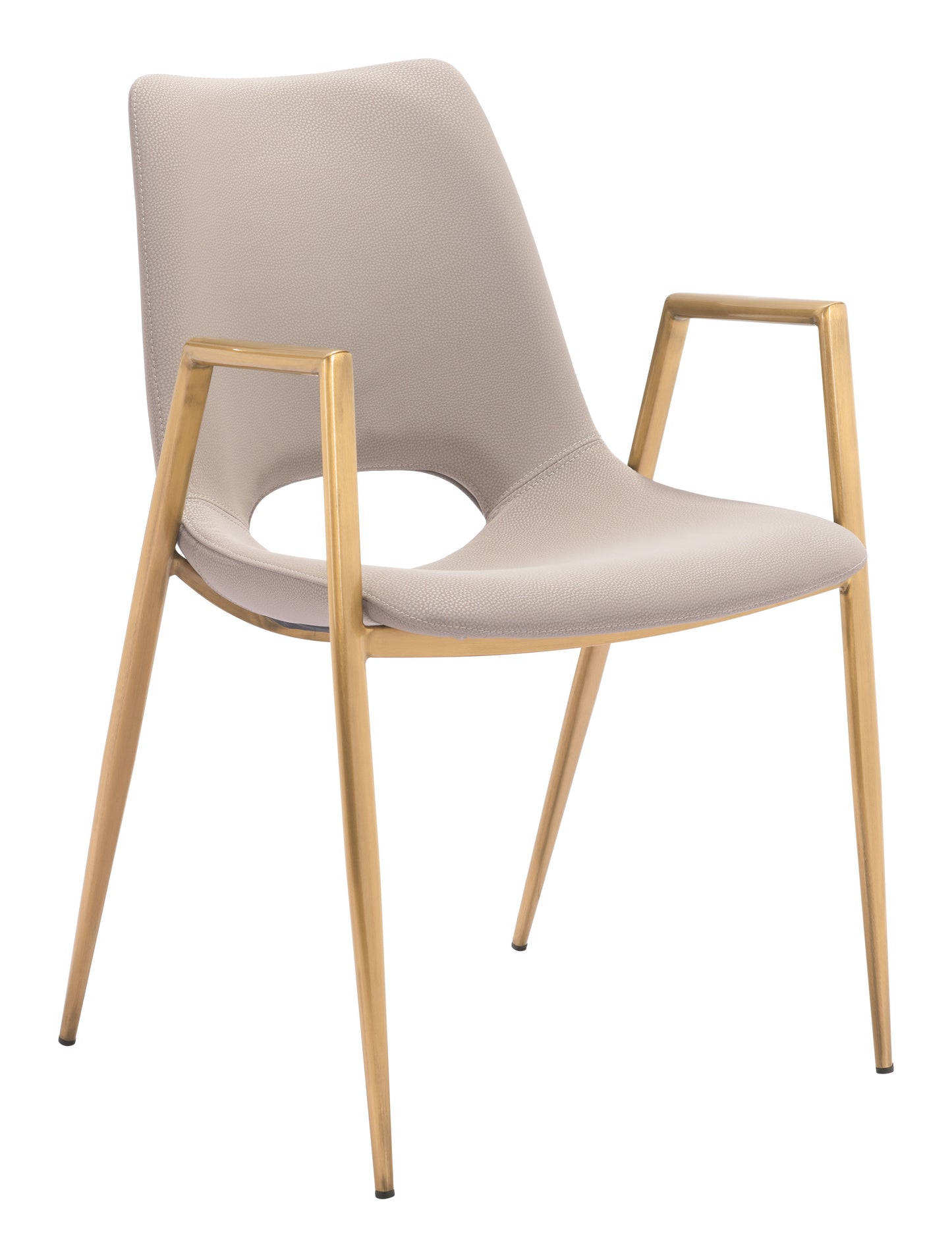 Desi Dining Chair Beige & Gold (Set of 2)