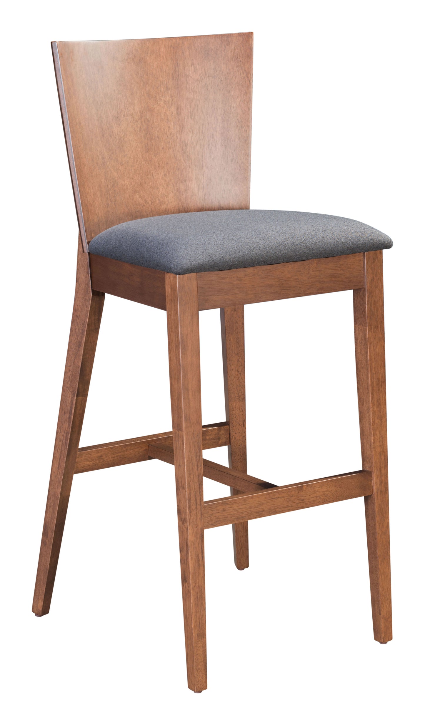 Ambrose Barstool Walnut & Dark Gray (Set of 2)