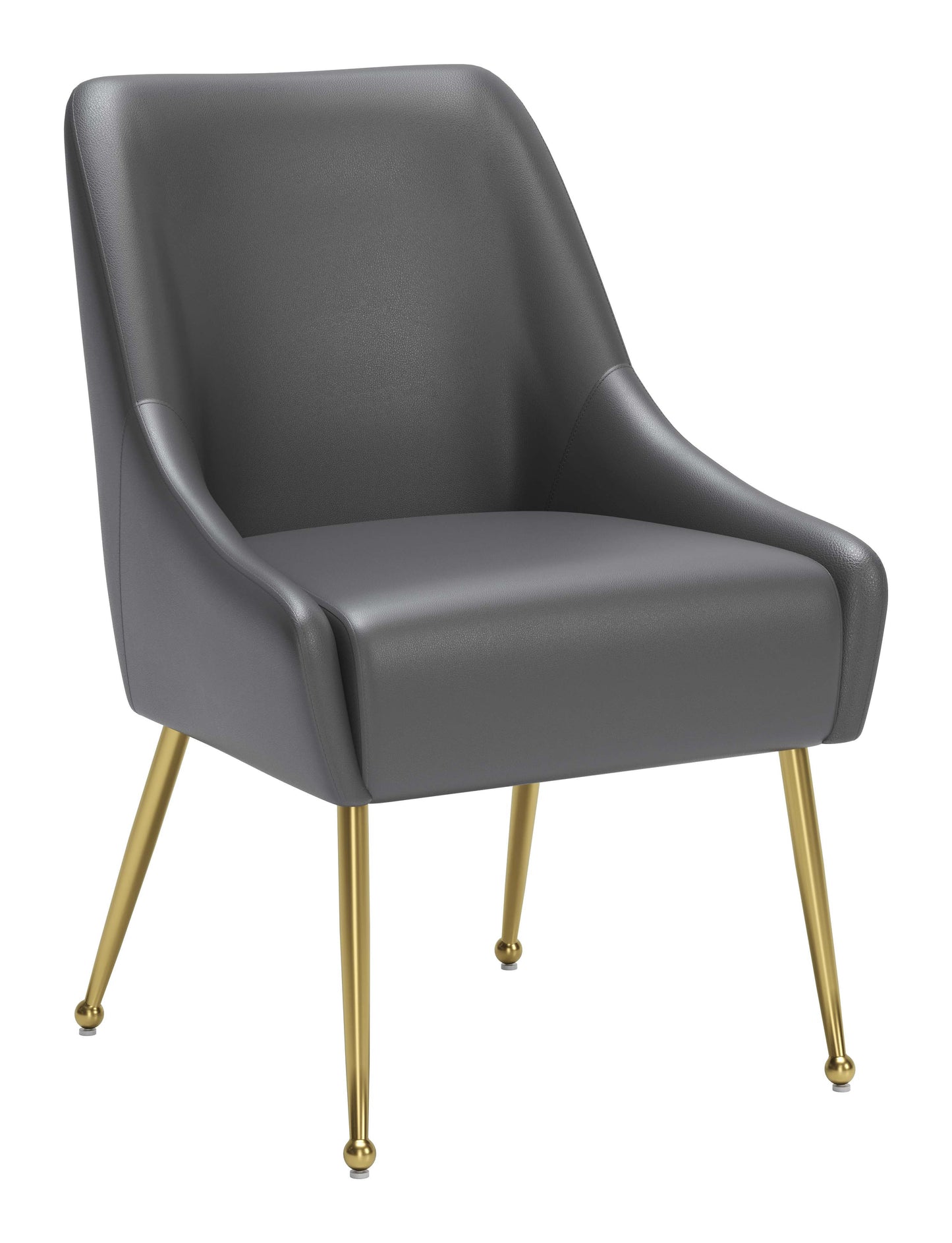 Maxine Dining Chair Gray & Gold (Set of 1)