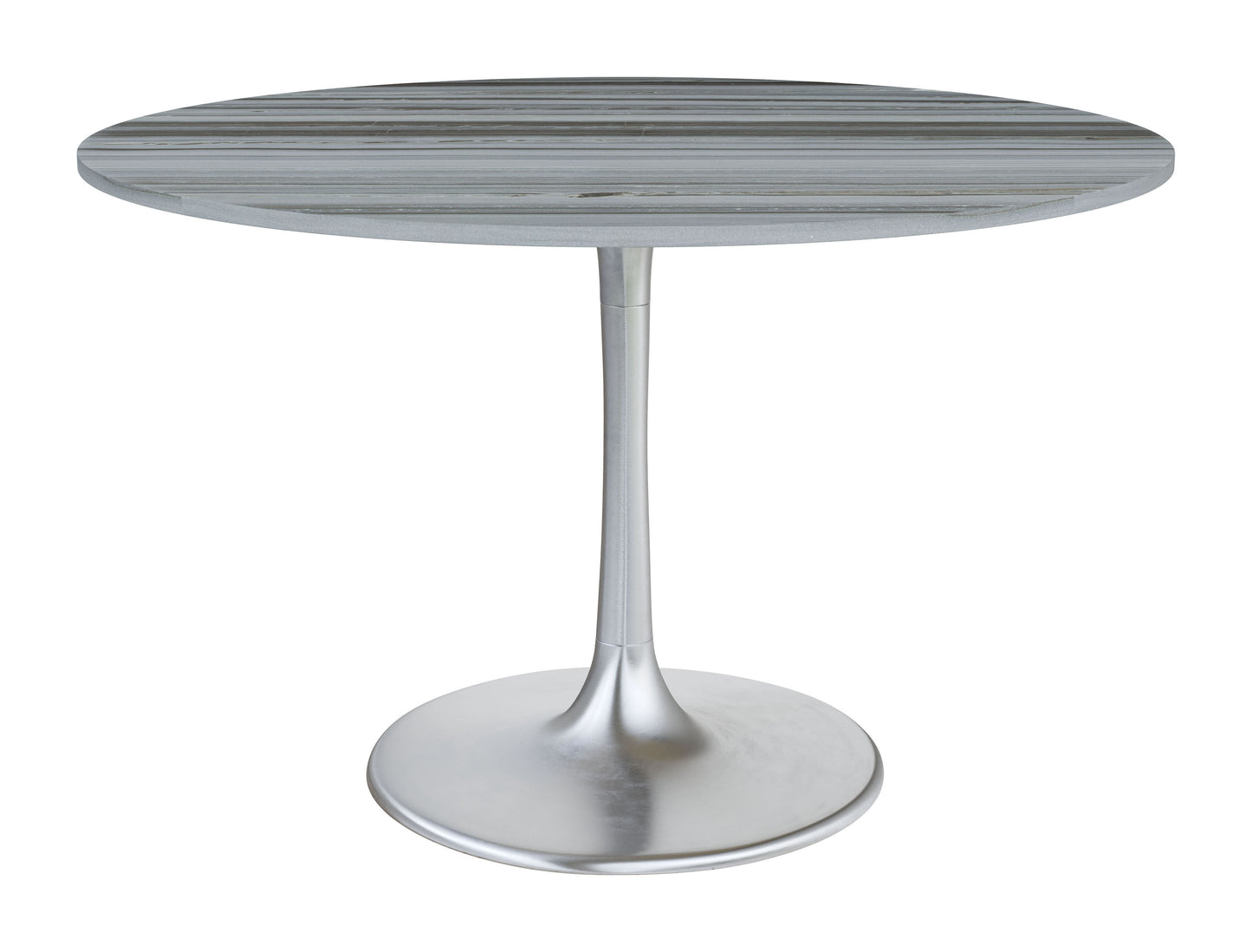 Star City Dining Table (48") Gray & Silver