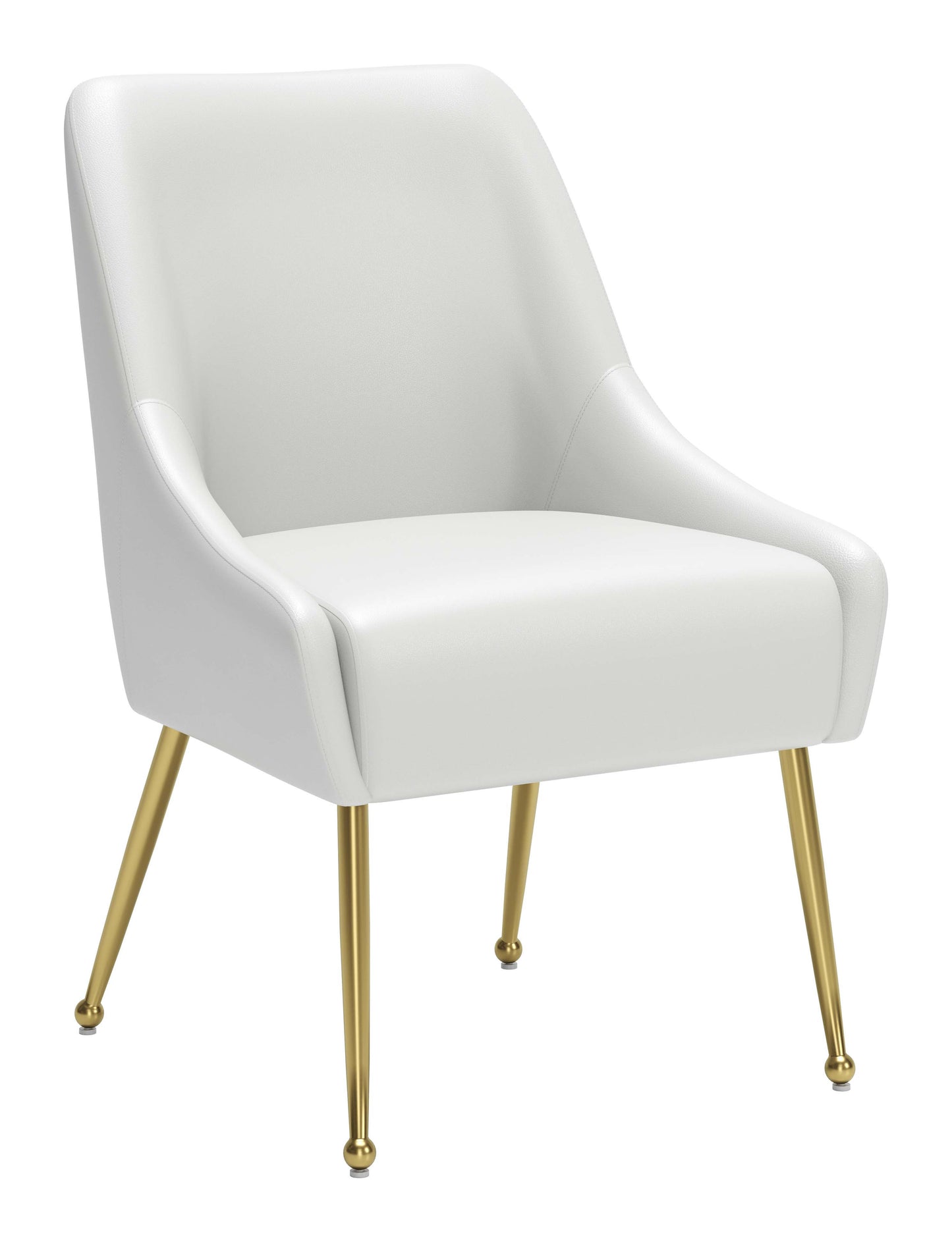 Maxine Dining Chair White & Gold (Set of 1)