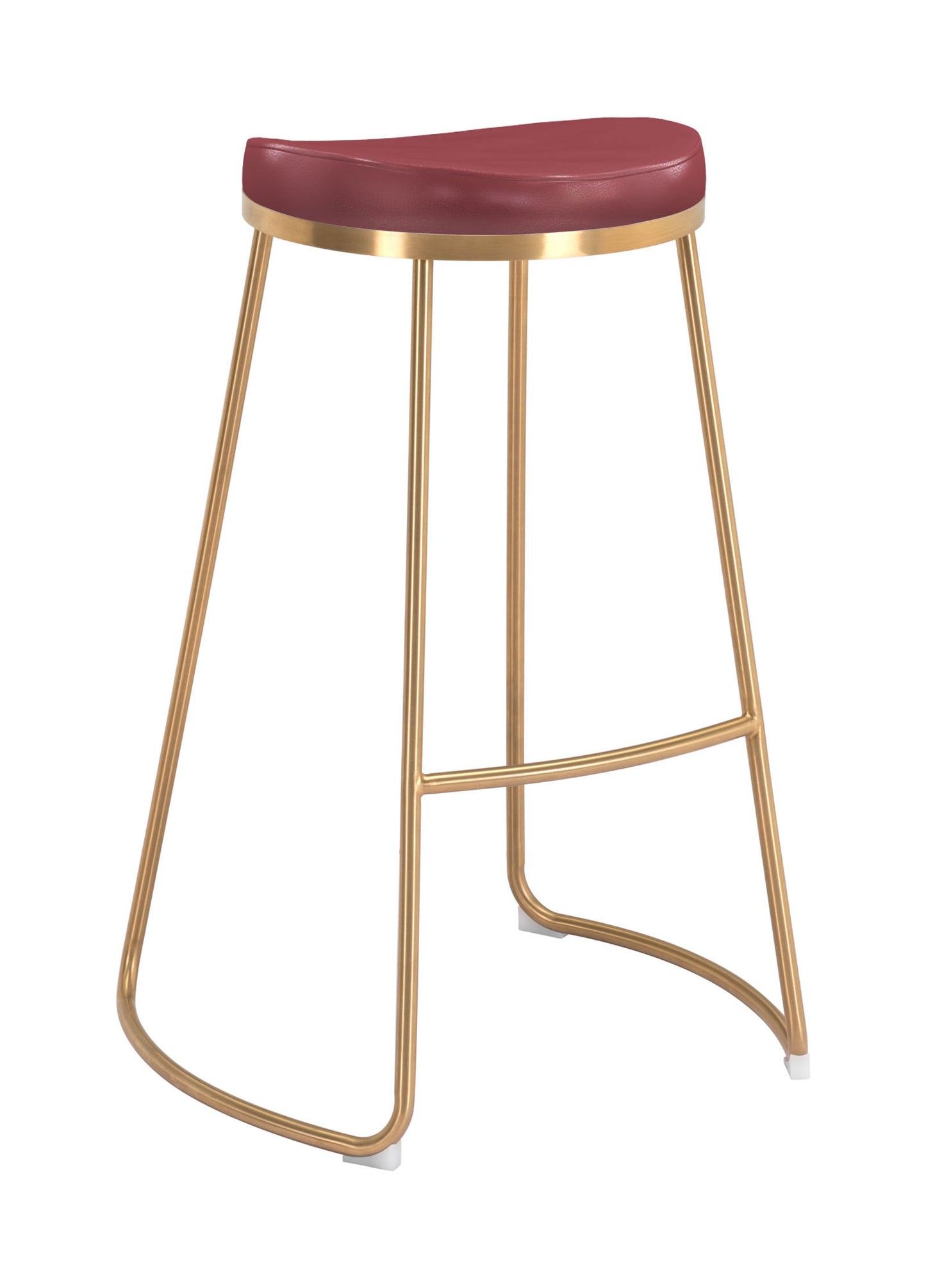 Bree Barstool Burgundy & Gold (Set of 2)
