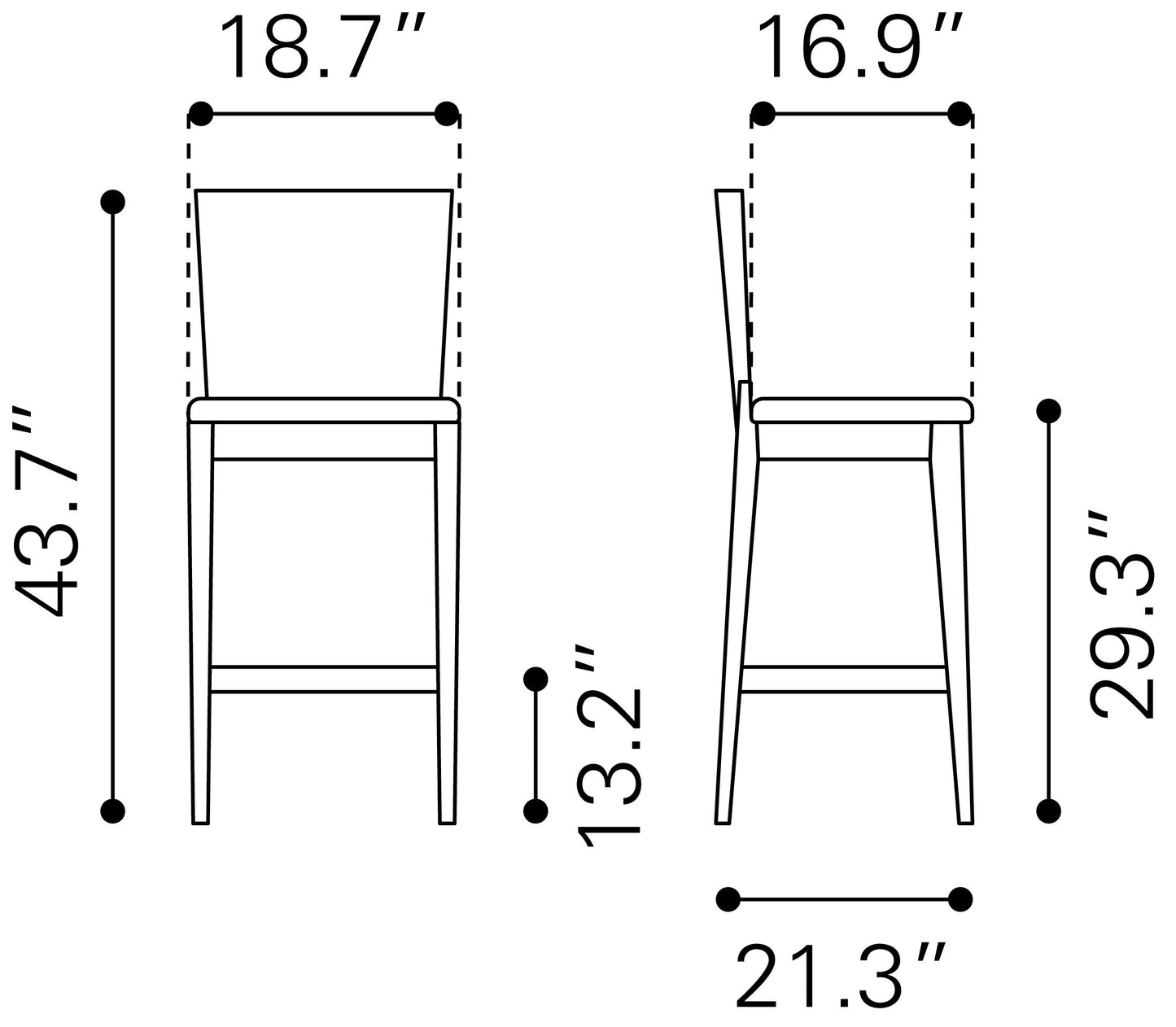 Ambrose Barstool Walnut & Dark Gray (Set of 2)