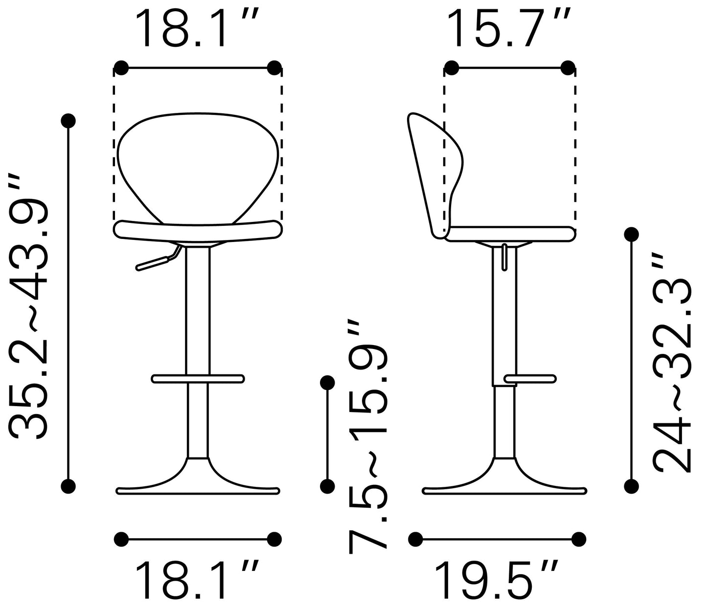 Salem Barstool Red (Set of 1)