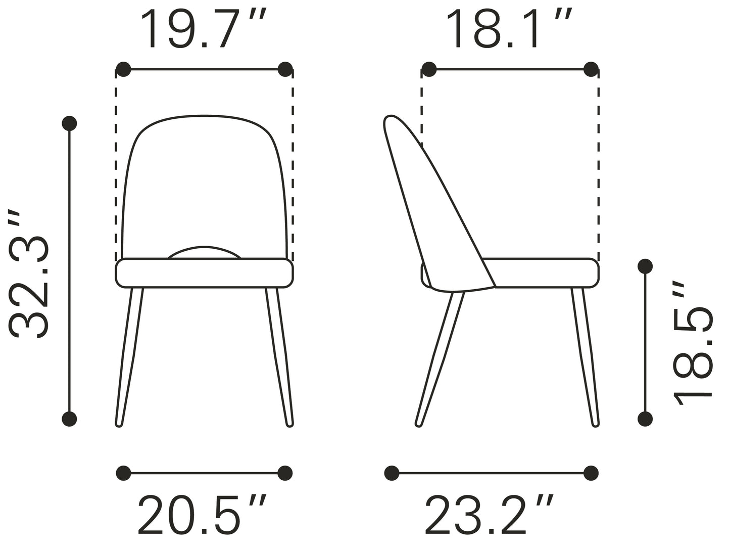 Teddy Dining Chair Ivory (Set of 2)