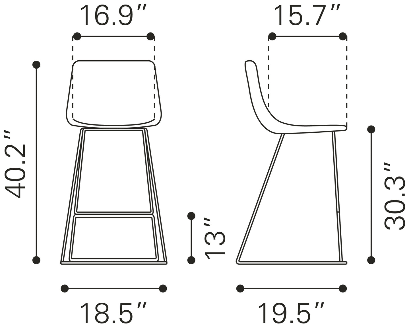 Adele Barstool Orange & Gold (Set of 2)