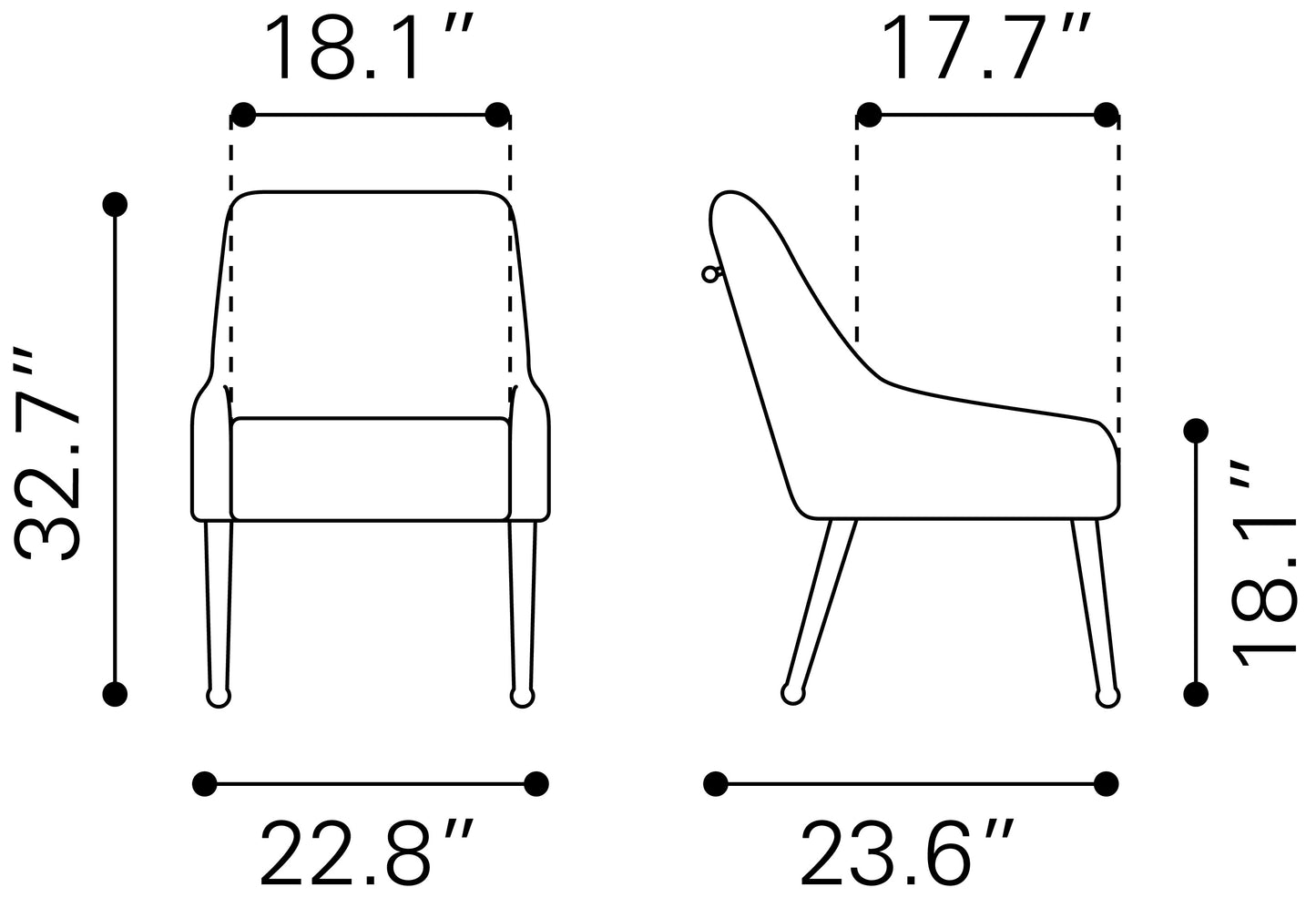 Maxine Dining Chair Black & Gold (Set of 1)
