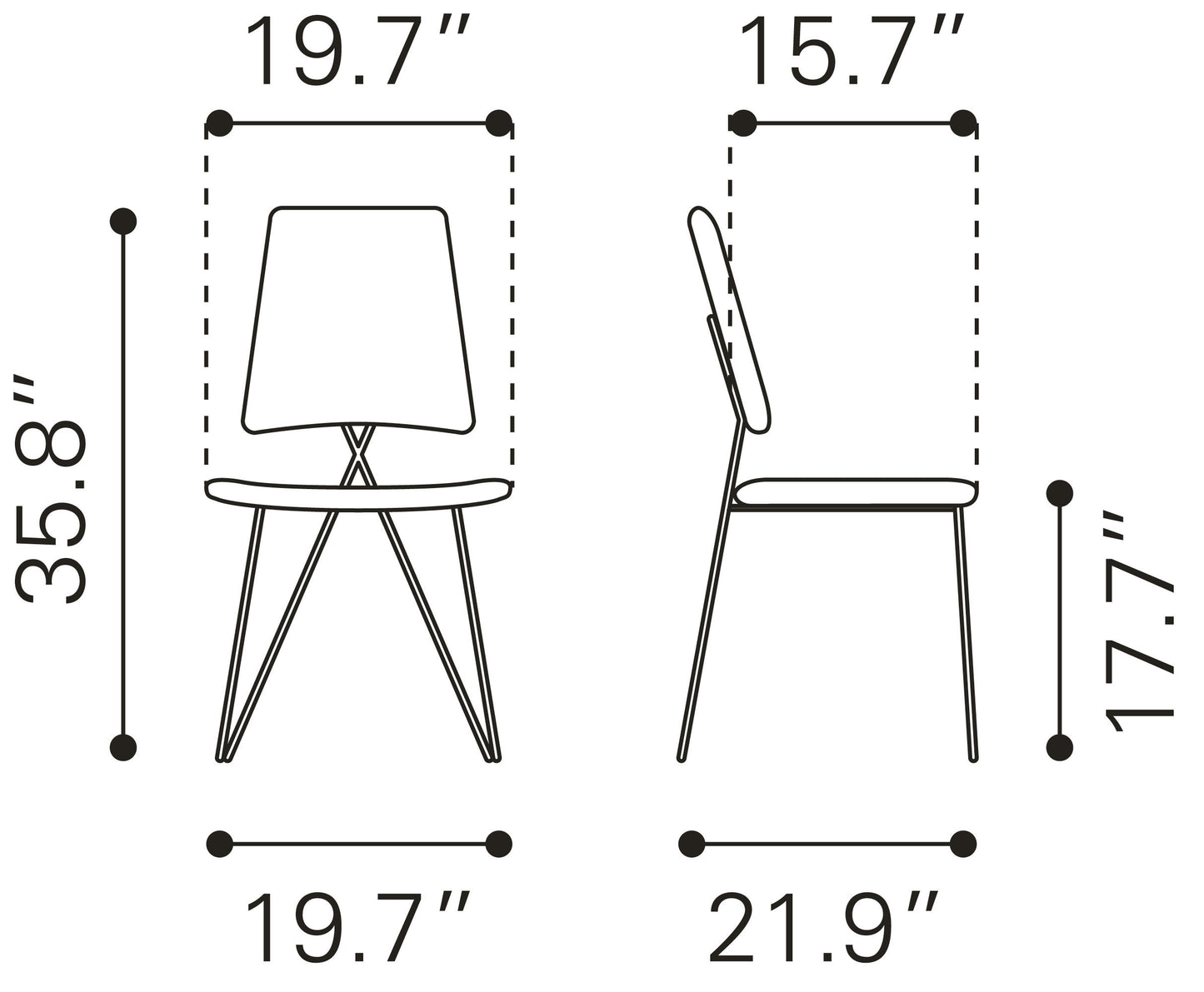 Chloe Dining Chair Black & Gold (Set of 2)