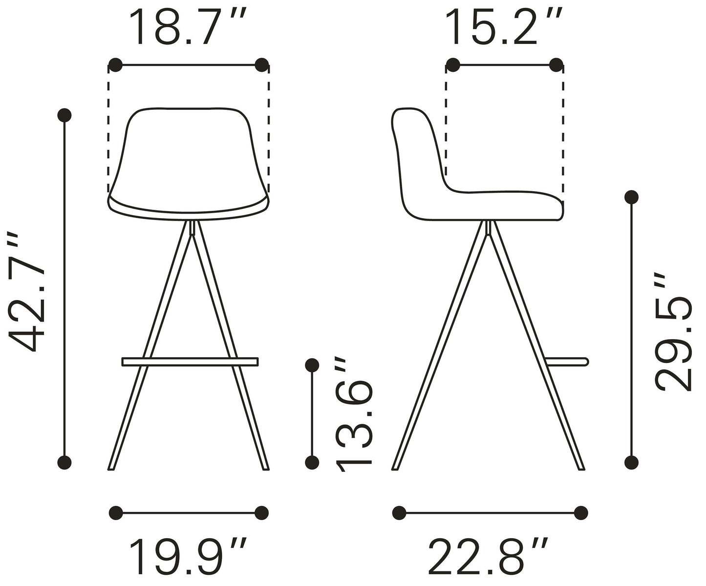 Aki Barstool Black (Set of 2)