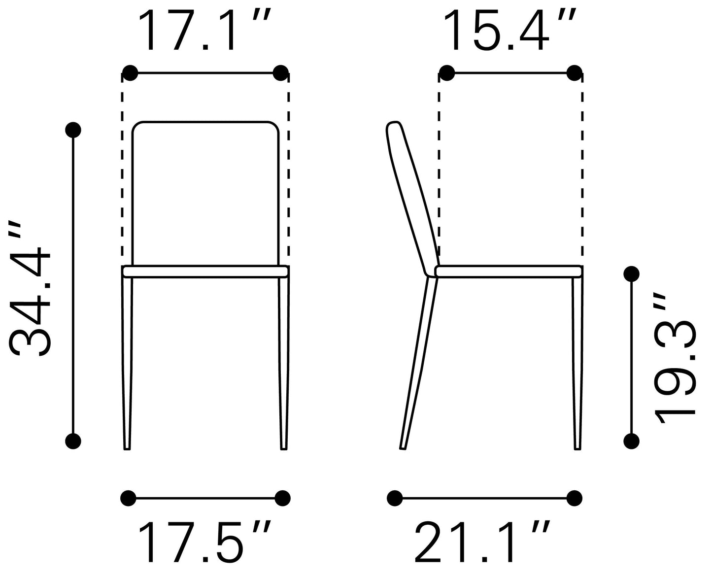 Harve Dining Chair Gray (Set of 2)