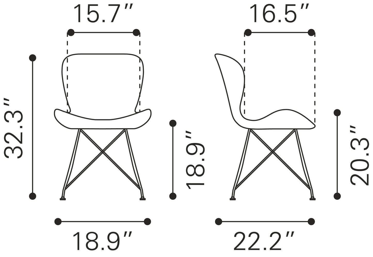 Gabby Dining Chair Vintage Black (Set of 2)