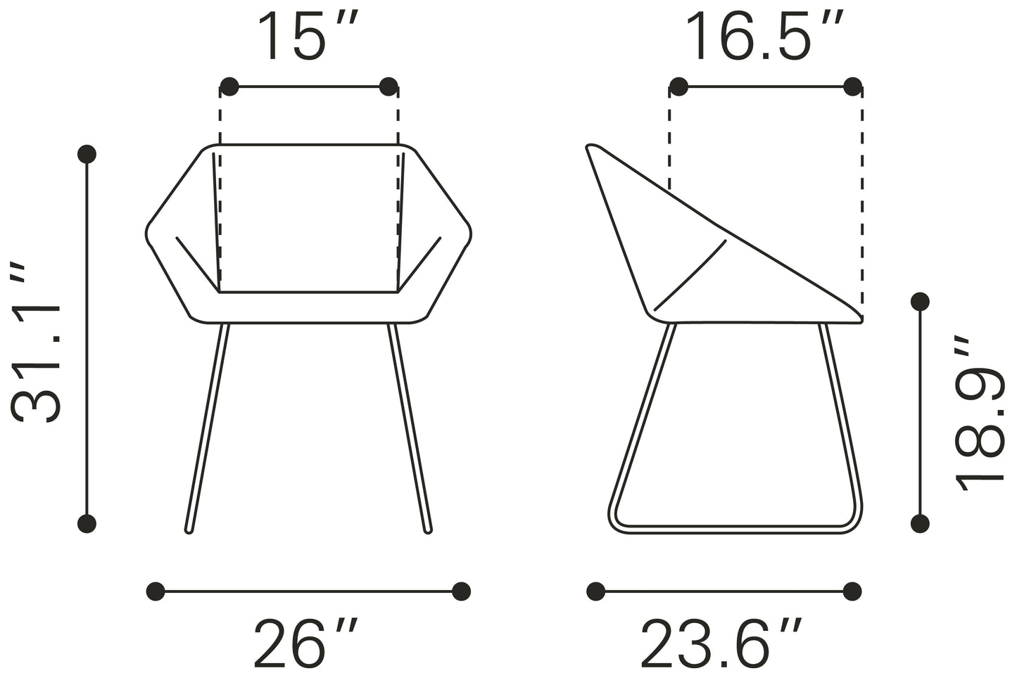 Miguel Dining Chair White (Set of 2)