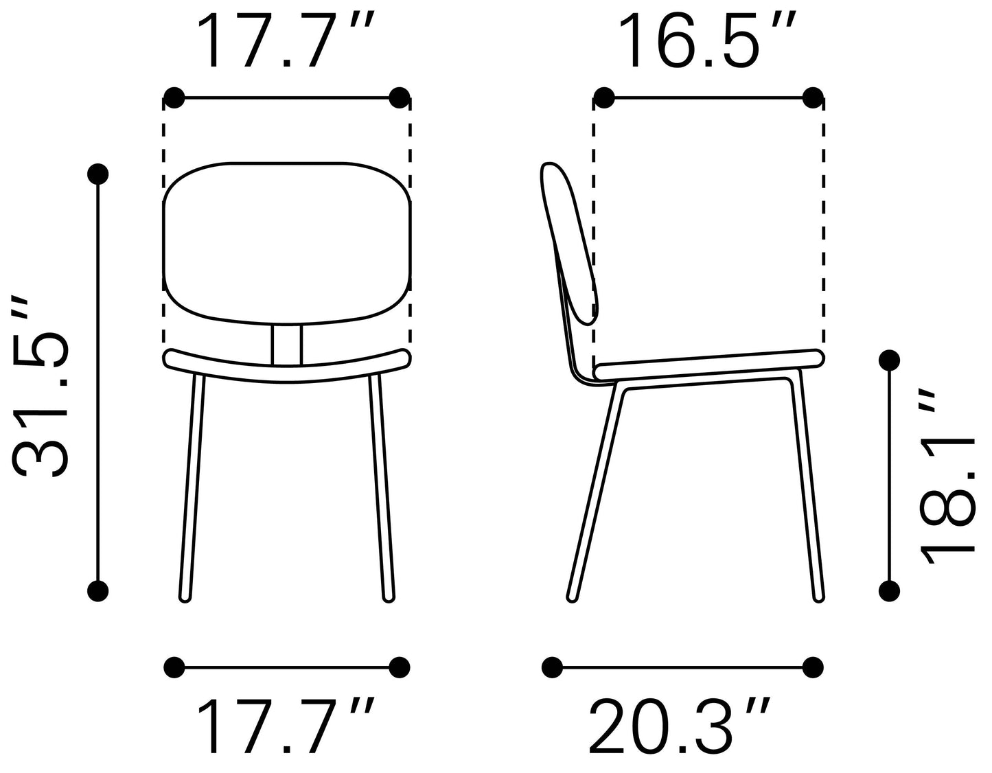Worcester Dining Chair Beige & Brown (Set of 2)