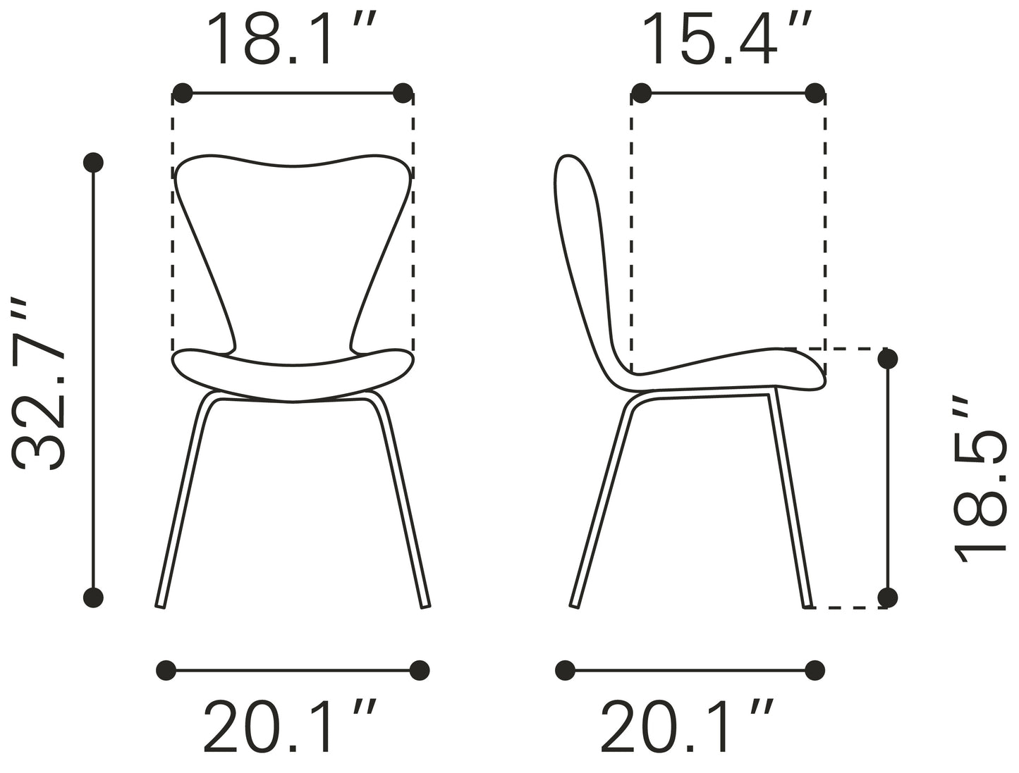 Torlo Dining Chair White (Set of 2)