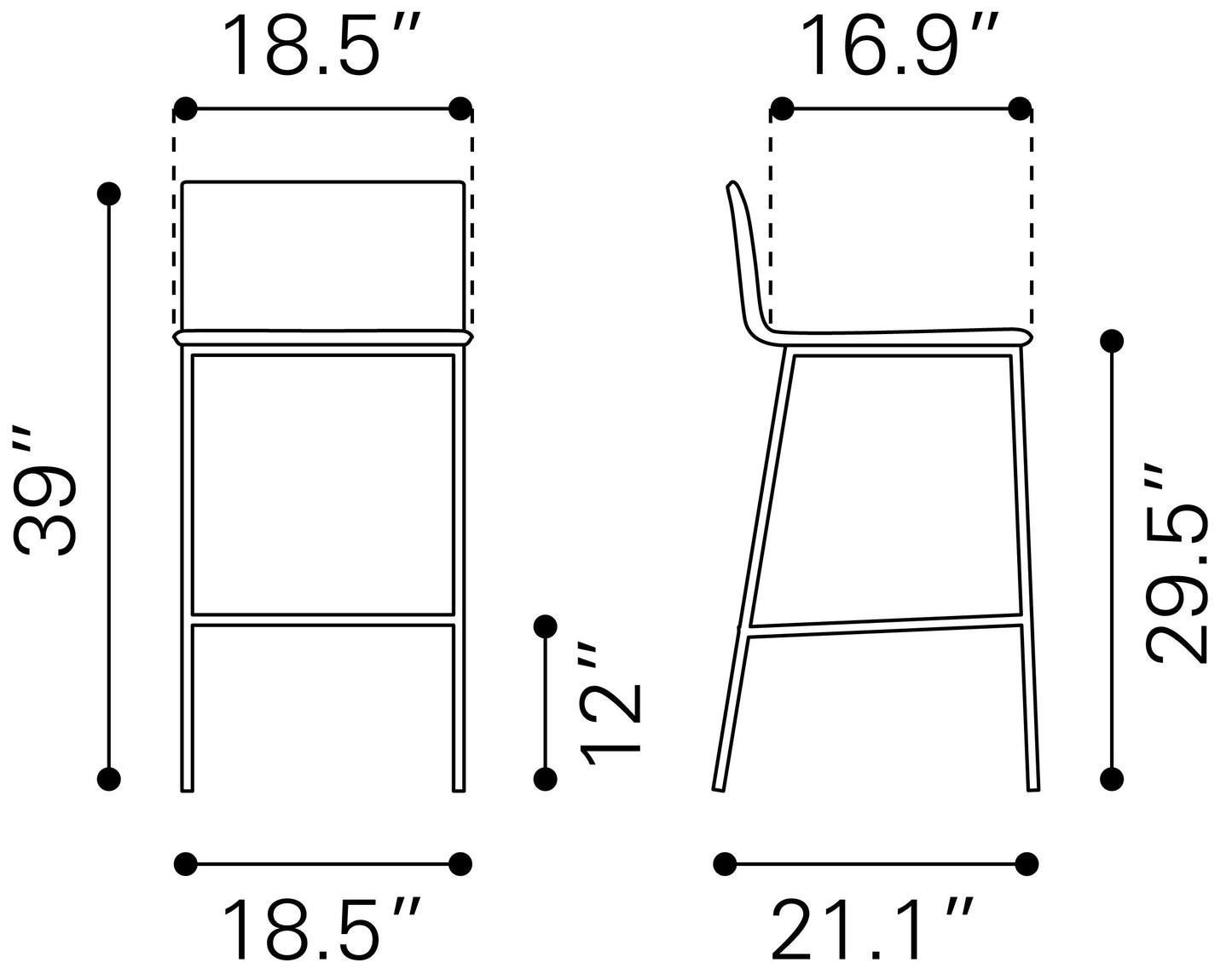 Marina Barstool White (Set of 2)