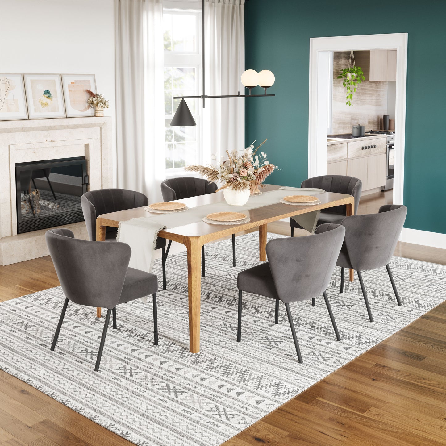 Aimee Dining Chair Gray (Set of 2)