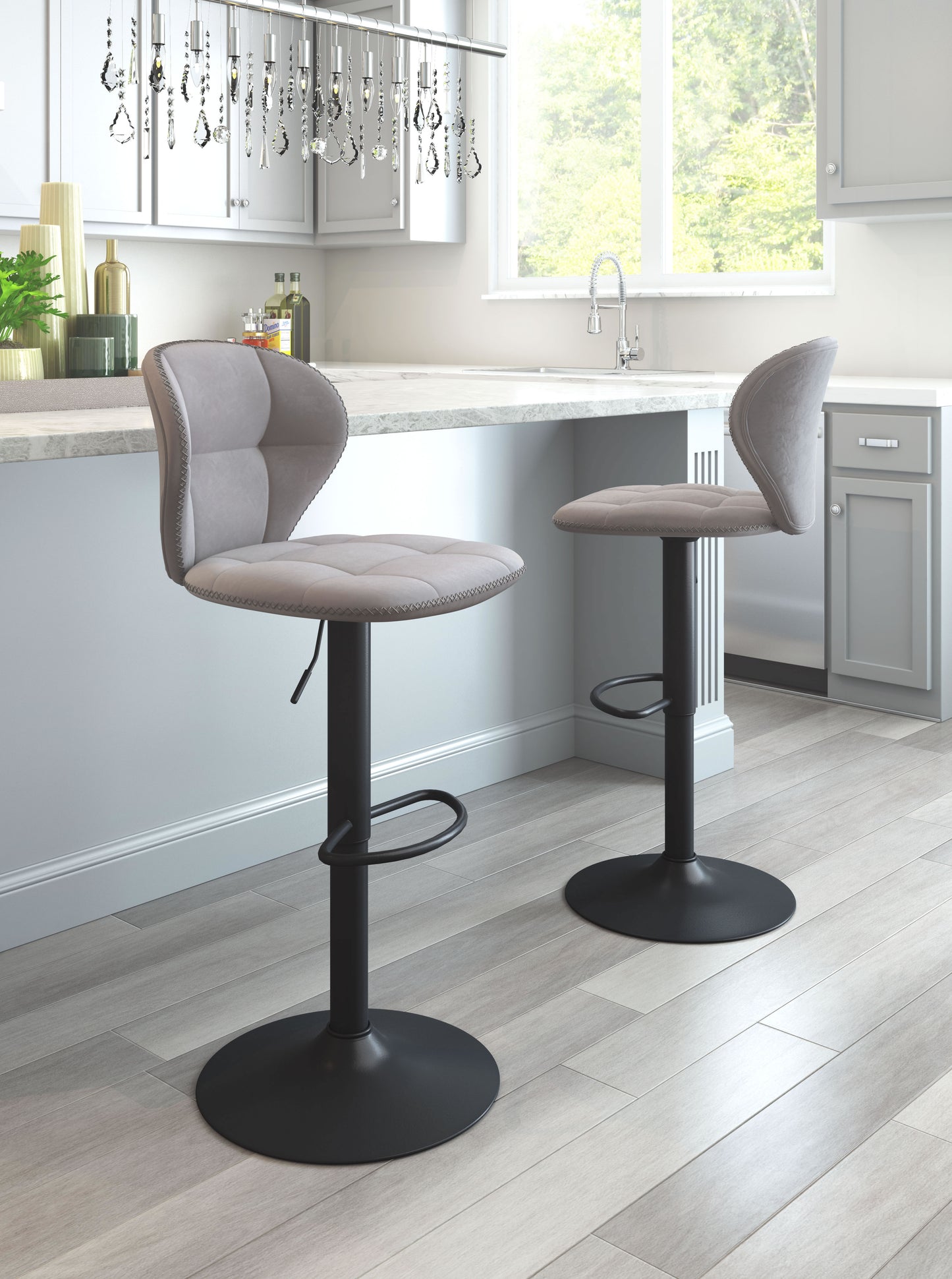 Salem Barstool Gray (Set of 1)