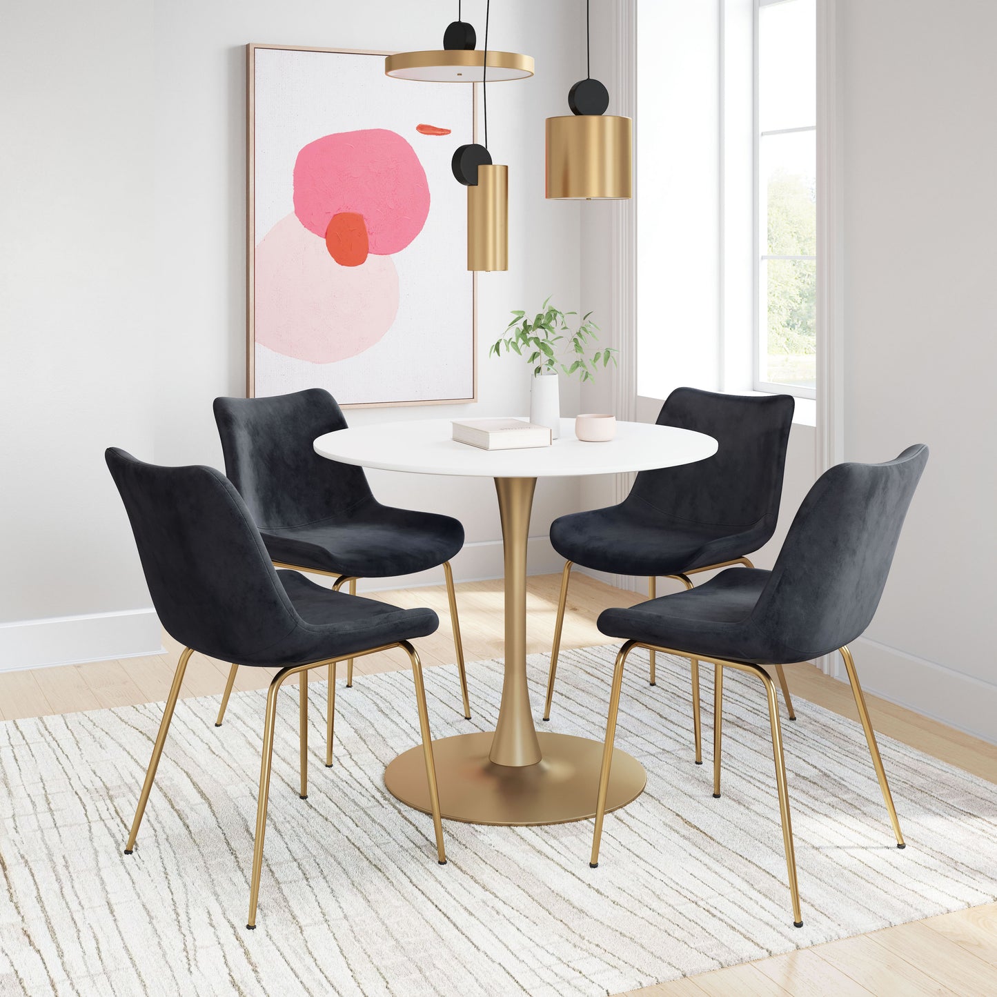Tony Dining Chair Black & Gold (Set of 2)