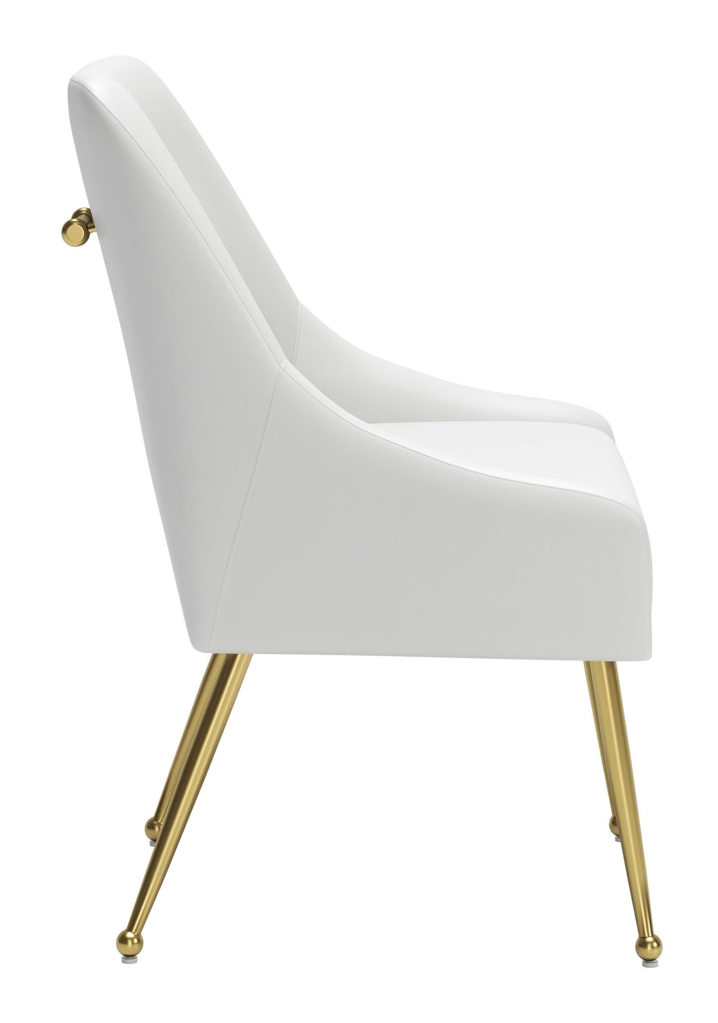 Maxine Dining Chair White & Gold (Set of 1)