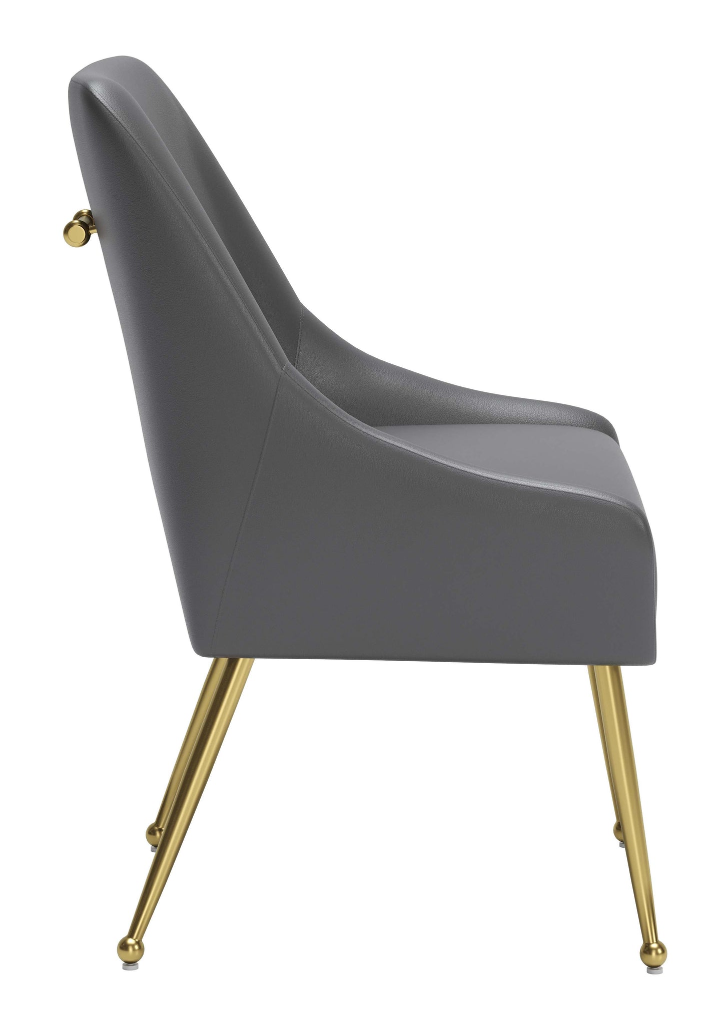 Maxine Dining Chair Gray & Gold (Set of 1)