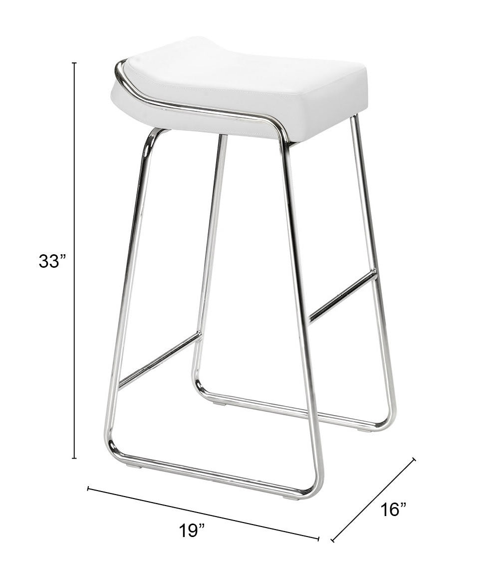 Wedge Barstool White (Set of 2)