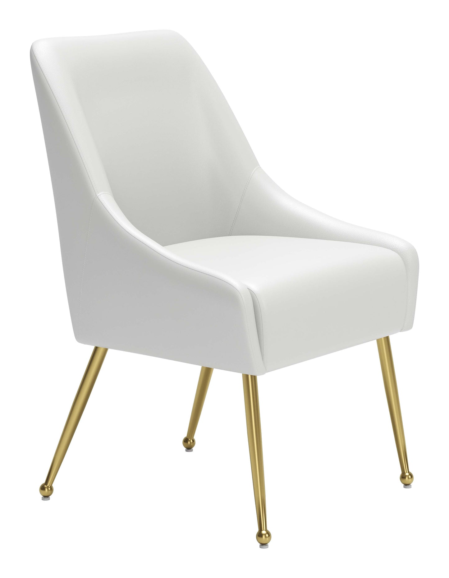 Maxine Dining Chair White & Gold (Set of 1)