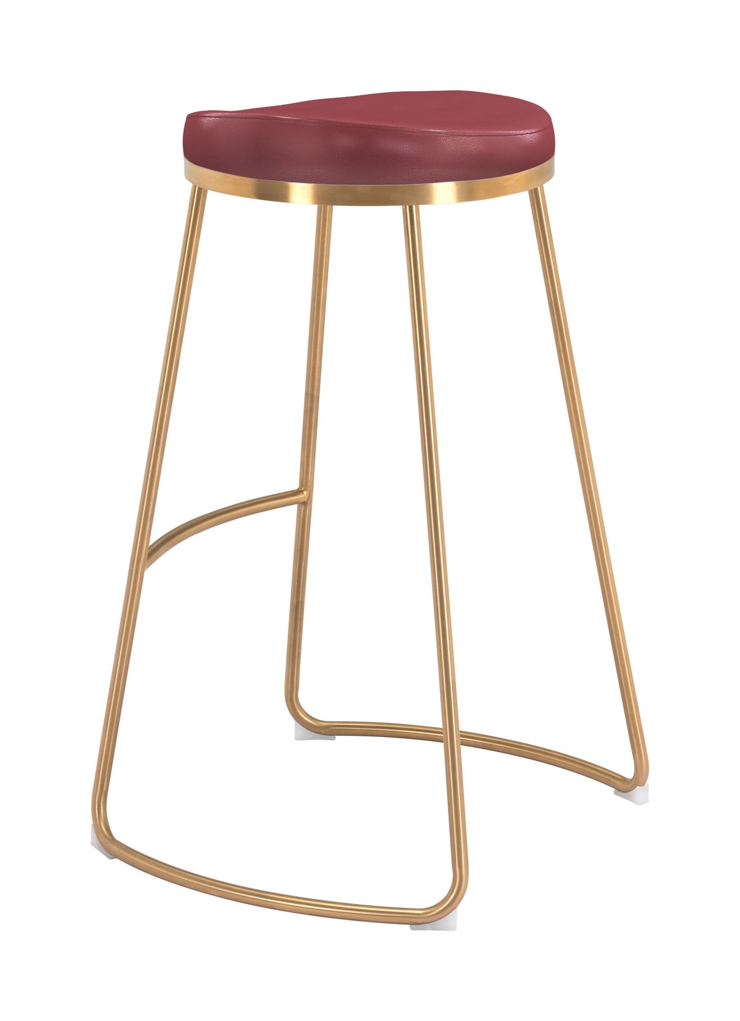 Bree Barstool Burgundy & Gold (Set of 2)