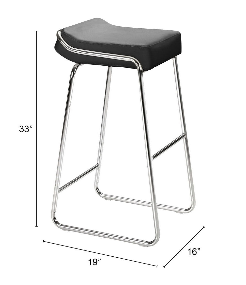 Wedge Barstool Black (Set of 2)